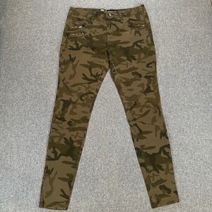 Carhartt Look Like Camo Pants Women Size 11 With Pocket Zippers And Gold Tag
